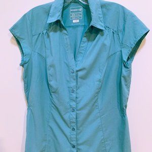 Merrell Aqua Blue Cap Sleeved Blouse